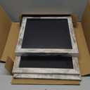 Set of 4 Boho Wall Mirrors with Carved Floral Design, 12x12 Inch Rustic Farmhouse Accent Mirrors, Vintage Style Shatterproof Square Mirror Decor for Living Room, Bedroom(Grey)