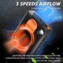 Portable Waist Fan Clip On Rechargeable 3-Speed Settings with Charger and Light, Wearable Personal Belt Fan Cooling, Hands-Free Neck Fan For Outdoor Hiking Jobsite Farms(orange)