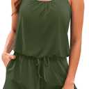 Tempt Me Romper One Piece Swimsuits with Short - Women Boyleg with Pockets Modest Bathing Suit 2025 Swimwear (Army Green, 20W)