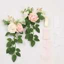 Wedding Aisle Decorations - Set of 10 Pew Flowers - Artificial Roses & Eucalyptus - Pink & Cream - 5.5" x 13" - Elegant Traditional Modern Style - Chair Flowers