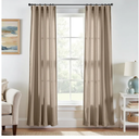 jinchan Taupe Linen Blend Curtains 84 inch Length 2 Panel for Bedroom Bathroom,Light Filtering 38 inch Wide Drapes with Rod Pocket Back Tab(38W x 84L, Taupe)