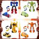8 Pcs Mini Transforming Toys, 3.5 inch Transformed Toys, Small Car Robot Hero Action Figures, Deformation Robots Birthday Party Favors for Kids Boys Girls 3 4 5 6 7 8 9 10 Year Toy
