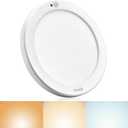 Youtob Motion Sensor Light LED Ceiling Light with 30s/180s Timeout Adjustable 3 Colors, ETL Listed, 15W 1500lm Round Lighting Fixture for Porches, Closets, Stairs(3000k/4000k/5000k ) (White)