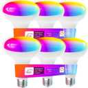 ILC BR30 Led Bulb, Alexa Flood Light Bulbs, Compatible with Alexa Required Echo Device, (Equivalent to 70W) Color Changing, Turnable 2700K-6000K Indoor(6 Packs) (Rgb Color + Tunable White)