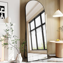 Full Body Mirror,67"x24" Standing Mirror,Nanometre Arched Full Length Mirrors,bedroom mirrors,Full Size Mirrors (Black)