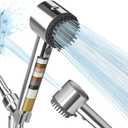 Cobbe Filtered Shower Head with Handheld, High Pressure 5-mode Showerhead with Filters, Built-in Power Wash for Hard Water - Remove Chlorine - Reduces Dry Itchy Skin, Chrome