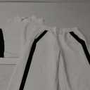 XIEERDUO Two Piece Sets for Women Summer Outfits Travel Mock Neck Lounge Sets Wide Leg Pants Beach Vacation Clothes (Small, White+black)