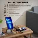 2 x 4 in 1 Wireless Charger Pad, 15W Wireless Charging Station without adapter for iPhone 14/13/12/11/X/8 Series, Wireless Charging Pad Compatible with Apple Watch (Only), AirPods 3 (with 1 USB C-A Cable)