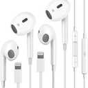 2Pack Wired Headphones for iPhone Earphones with Lightning Connector(Built-in Microphone & Volume Control) Earbuds for iPhone 14/13/12/11/XR/XS/X/8/7/Pro/Pro Max