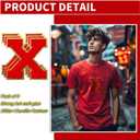 3PCS Red Chenille Letters Patch, Large Size 4-1/2" Iron on Letter Patches Varsity Glitter Patches for Clothing, Q (Red Gold Edge)