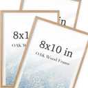 UPWOIGH 8x10 Oak Wood Picture Frame - Minimalist 8x10 Poster Frame, 8"x10" Picture Frame Wood, Natural Solid Wooden Picture Frames for Wall Art Photo and Prints (Set of 3)