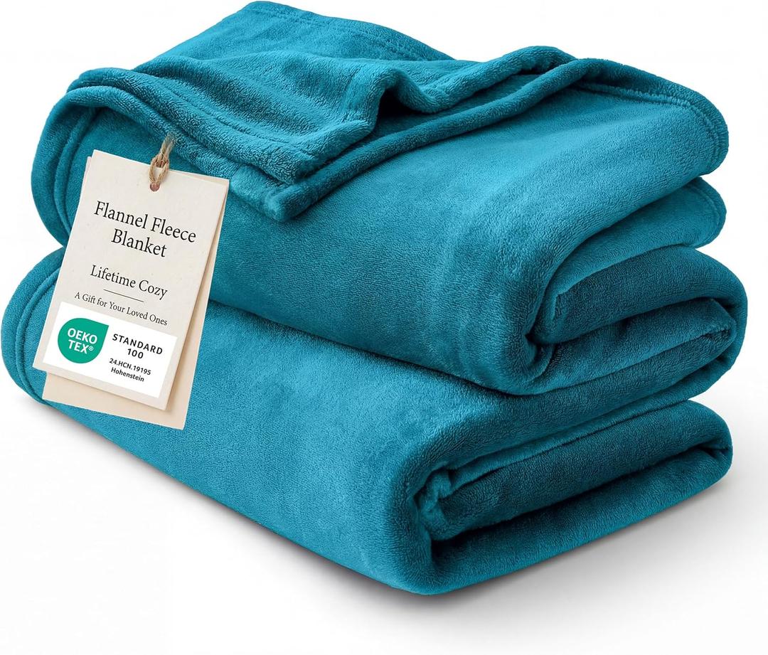 Bedsure GentleSoft Twin XL Fleece Blanket Dorm Bedding - Lightweight Soft Cozy Blankets for Bed, Sofa, Couch, Travel, Camping, Teal Blue, 66"x90"