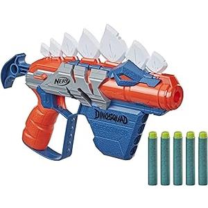 Nerf DinoSquad Stego-Smash Dart Blaster, 5 Nerf Elite Darts, Kids Outdoor Toys, Dinosaur Toys for 8 Year Old Boys and Girls and Up, Stegosaurus Dinosaur Design