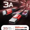10FT Long USB A to USB C Cable, 2Pack USB C Cable 3A Fast Charging, Upgraded Extra Durable Braided USB to USB C Charger Cord Compatible with iPhone 17 16 15 Pro Max,Samsung Galaxy S10, LG and More-Red