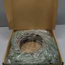 Christmas Placemats Set of 6 Round Greenery Place Mats Xmas Circular Artificial Wreath Dining Table Decor Winter Fake Plants Branches Mats for Kitchen Accessories (Norfolk and Powder Snow)