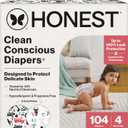 The Honest Company Clean Conscious Diapers for Delicate Skin Up to 100% Leakproof Hypoallergenic Fragrance-Free Baby Gender Neutral Prints Super Club Box Size 4 (2237 lbs) 104 (Space Travel + Big Trucks)