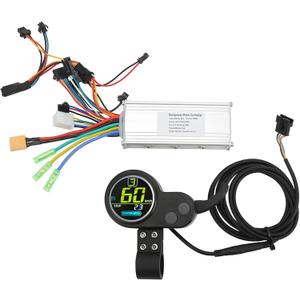 Electric Bicycle Brushless Controller Kit, 36 48V 500W Figer Speed Thumb Throttle LCD Display Bike Scooter Motor Parts Accessories for Electric Scooter Bike
