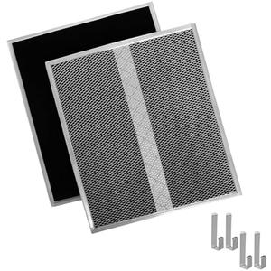 S97020466 Charcoal Grease Filter Compatible with Broan - Nutone Series HPF30 Non-Ducted Range Hood Filter Replacement 4512880 2-Pack (with Clips)