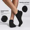 Lapulas Athletic Running Ankle Socks, Low Cut Cushioned Anti-Blister Tab Sports Socks Men Women 6Pairs (Black, L)