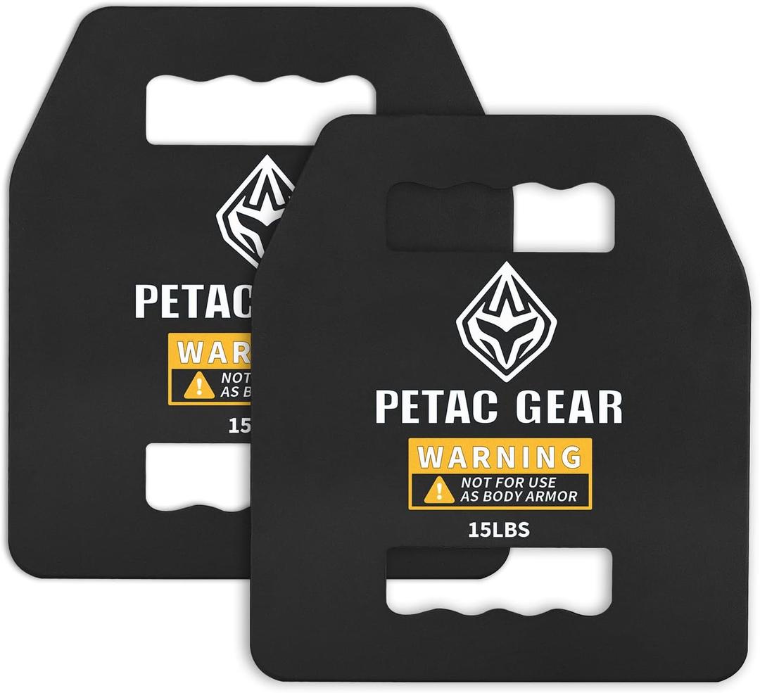PETAC GEAR Tactical Weights Plates For Weighted Vest For Men Workout,5/10/15/20 LBS Weight Strength Training Vests Equipment Workout Gear (Straight)