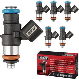 Set of 6 Fuel Injectors 0280158191 Replacement Compatible with Ford Edge Explorer Flex F150 Mustang Police Interceptor Transit-150 250 350 Lincoln MKX 3.5L 3.7L V6 - Replaces BR3Z9F593B FJ1116