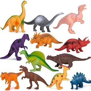 Kids Dinosaur Figures Toys, 7 Inch 12 Pack Jumbo Plastic Dinosaur Playset, STEM Educational Realistic Dinosaurs Figurine for Boys Girls Toddlers