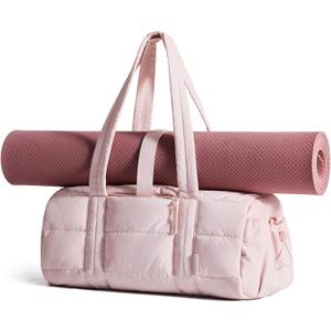 BAGSMART Reiki Gym Bag for Women, Mini/Medium Crossbody Bags for Women, 5L Dance Bag with Detachable Strap, 15L Yoga Mate Bag with Wet & Dry Pocket, Medium/Candy Pink