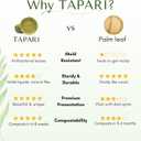 TAPARI Disposable Sauce Ramekins - 50 Pack Mini Sauce Pots - 2.5 Inch - Sturdy, Eco-Friendly - Home Compostable & Biodegradable Souffle cups for Parties & Containers for Dips - Sal Leaf - 1 Fl Oz