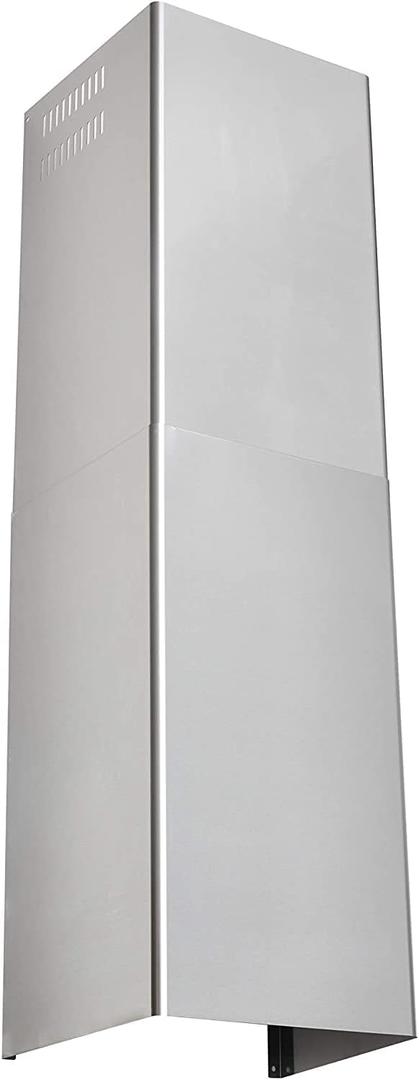 Wall Mount Range Hood Extension Duct Stainless Steel Adjustable Pipe Mount Brackets Included Rust Resistant Easy Clean up to 9 ft.