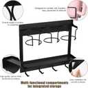 Water Bottle Origanizer for Stanley Cup 30/40 oz Tumbler with Handle, Self-Adhesive Cup Holder with 4 Hooks for Fridge/Wall/Door, Bottle Drying Rack with Lid Straw Organizer