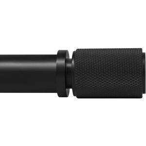 Ivilon Curtain Rods for Windows - Diamond Knurled End Cap, 1 inch Diameter, Telescoping Adjustable Curtain Rod, 72 to 144 Inches. Color Black