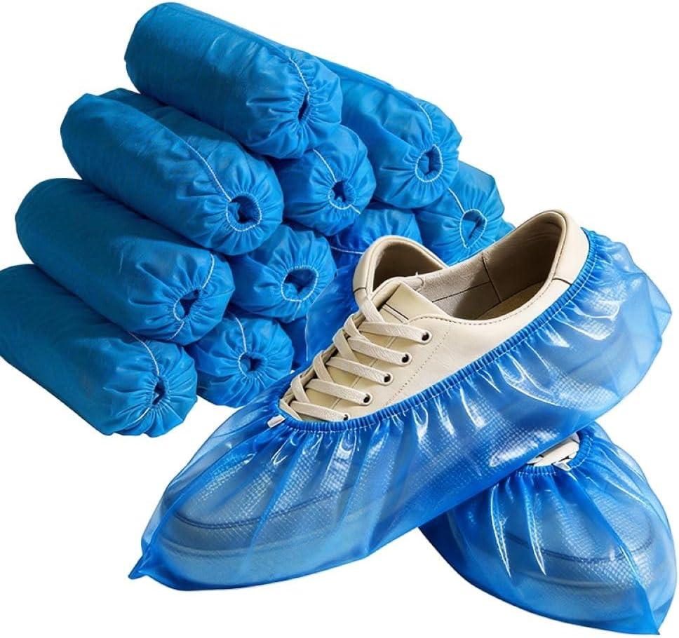 Shoe Covers Disposable Waterproof and Non-slip Booties Shoe Protectors,Fits Up to Size 11 US Men and 13 US Women, Blue,60Pieces (30 Pairs)