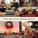 HUTHDAK Large Glitter Gold Bow Christmas Tree Topper,9.4 Inch Metal Tree Topper,Gold Bow Christmas Decorations for Xmas Home Decor Holiday Party Indoor Outdoor Shop Office