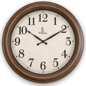 Vintage Wall Clock 18 Inch, Silent Non-Ticking Large Brown Wall Clock