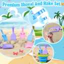 Collapsible Beach Toys for Kids, 3 Pack Foldable Sand Buckets and Shovels Set with Mesh Bag, Silicone Pails Shovels Molds, Sandbox Travel Sand Toys for Beach Essentials for Toddlers Kids Age 3-10