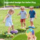 Stepping Stones for Kids & Toddlers 3-5, 6Pcs Non-Slip Sensory Toys & Obstacle Course for Indoor Outdoor Play, Develops Motor Skills, Balance & Coordination, Ideal Christmas & Birthday Gifts (Green)