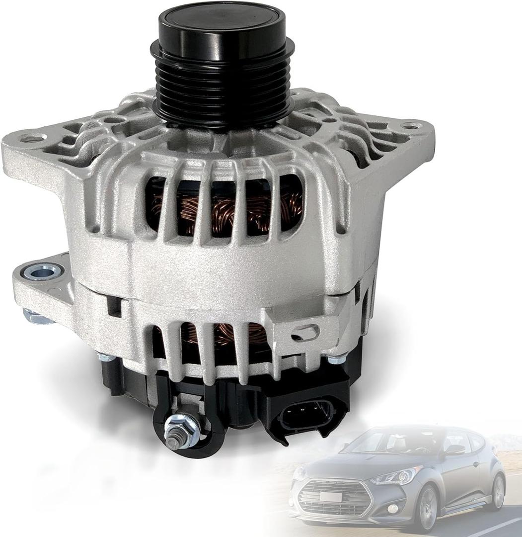 373002B760 12V 110A Alternator Replacement Compatible with Hyundai V-eloster 1.6L 2013 2014 2015 2016 2017, Kia Forte Koup Forte5 Rio Soul 2012-2017, CW, 6-GroovePulley, Replace# 37300-2B760 2616559