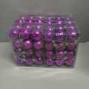 Emopeak 24Pcs Christmas Balls Ornaments for Xmas Christmas Tree - 4 Style Shatterproof Christmas Tree Decorations Hanging Ball for Holiday Wedding Party Decoration (Purple, 1.6"/4.2CM)