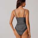 RXRXCOCO Women Tummy Control One Piece Swimsuits Ruched Strapless Bathing Suits Slimming Swimwear (XL)