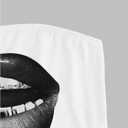 WDIRARA Women's Lip Graphic Tube Top Strapless Bandeau Sleeveless Crop Tops (L)