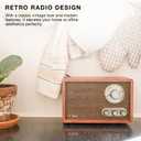 Victrola Willow  Retro Wood Bluetooth Radio with Built-in Speakers: Elegant & Vintage Design, Rotary AM/FM Tuning Dial, Bass & Treble Control, Wireless Streaming (Espresso)