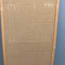 DoubleFill 12'' x 36'' Cork Bulletin Board Framed Large Wall Mounted Corkboard with Installation Kit, Push Pins for Home and Office Decor, School Message or Vision Background(Brown)