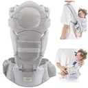 Baby Carrier with Hip Seat,6in1 Baby Carrier Newborn to Toddler,Head Support and Breathable Mesh Newborn Carrier,Adjustable Size for Enhanced Lumbar Support, Perfect for On-The-go(110cm)