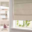 No Drill Blackout Roman Shades for Indoor Windows,Cordless Roman Blinds,Linen No Tools Window Shades,Easy to Install Window Blinds for Home Bedroom,Blackout-Oatmeal Grey,35" W x 72" H