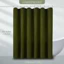 PANGSINNE Extra Long Dark Green Waffle Shower Curtain, Heavy Duty 256GSM Fabric Curtains with Weave Hotel Quality Bathroom Curtains, 72 x 84 Inches