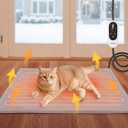 Velvopet Pet Heating Pad for Cats and Small Dogs  Heated Cat Bed with 4-Level Timer & 6-Level Temperature, Waterproof Indoor Warming Mat with Chew-Resistant Cord & Soft Washable Cover, 16"x18" (Gray)