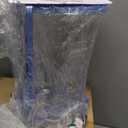 Leinuosen Acrylic Raffle Drum, 13 x 10.6 x 7 Inches Holds 1500 Tickets, Clear Raffle Tickets Box with Handle, Transparent Spinner Cage for Games, Party Activities (Hexagon, Dark Blue)