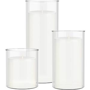 Hallops Glass Candle Holders - Votive Candle Holders - Versatile Home Decor for Living Room and Bedroom - Hurricane Candle Holder - Harmonious Display in Any Space - 2, 4 and 5 Tall