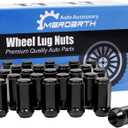 Set of 24, 14x2.0 Lug Nut 2 in XL Black Bulge Acorn Compatible with 2004-2014 Ford F-150 Expedition Lincoln Navigator 14X2