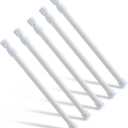 5 Pcs Tension Rod, OEH Short Tension Rod, No Drilling Small Tension Rods for Closet, Rustproof Spring Rod, Mini Thin Tension Rods for Cabinets, Cupboard, Wardrobe Bars, Bookcase (12-20 inch) (White)